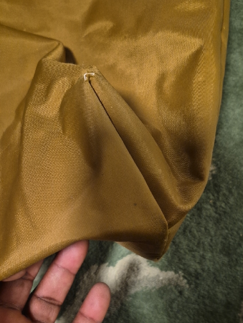 Longchamp Brown Leather Trim Mustard/Tan Nylon Tote - Picture 5 of 12